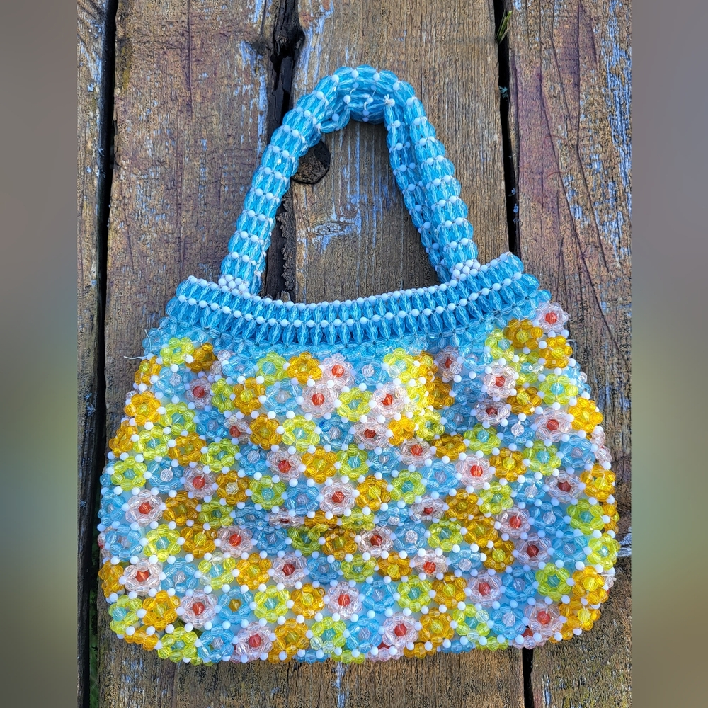 "Lite Brite" Colorful Beaded Vintage Handbag